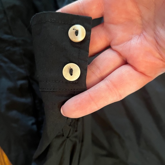 TUCKERNUCK Callahan Black Cotton Shirt Flutter Dress Long Sleeve - Picture 6 of 11